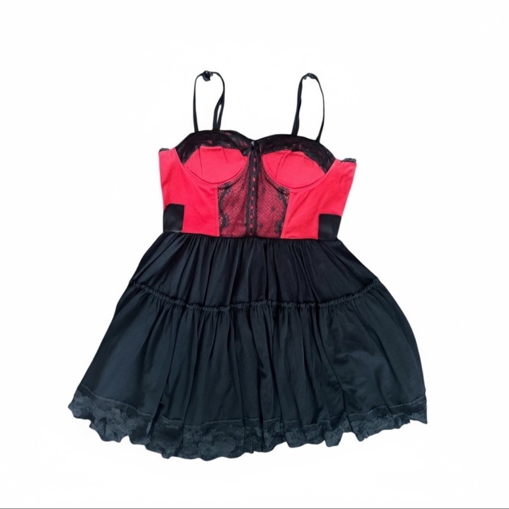Red Corset Lace Style Dress - hand made size medium NWOT